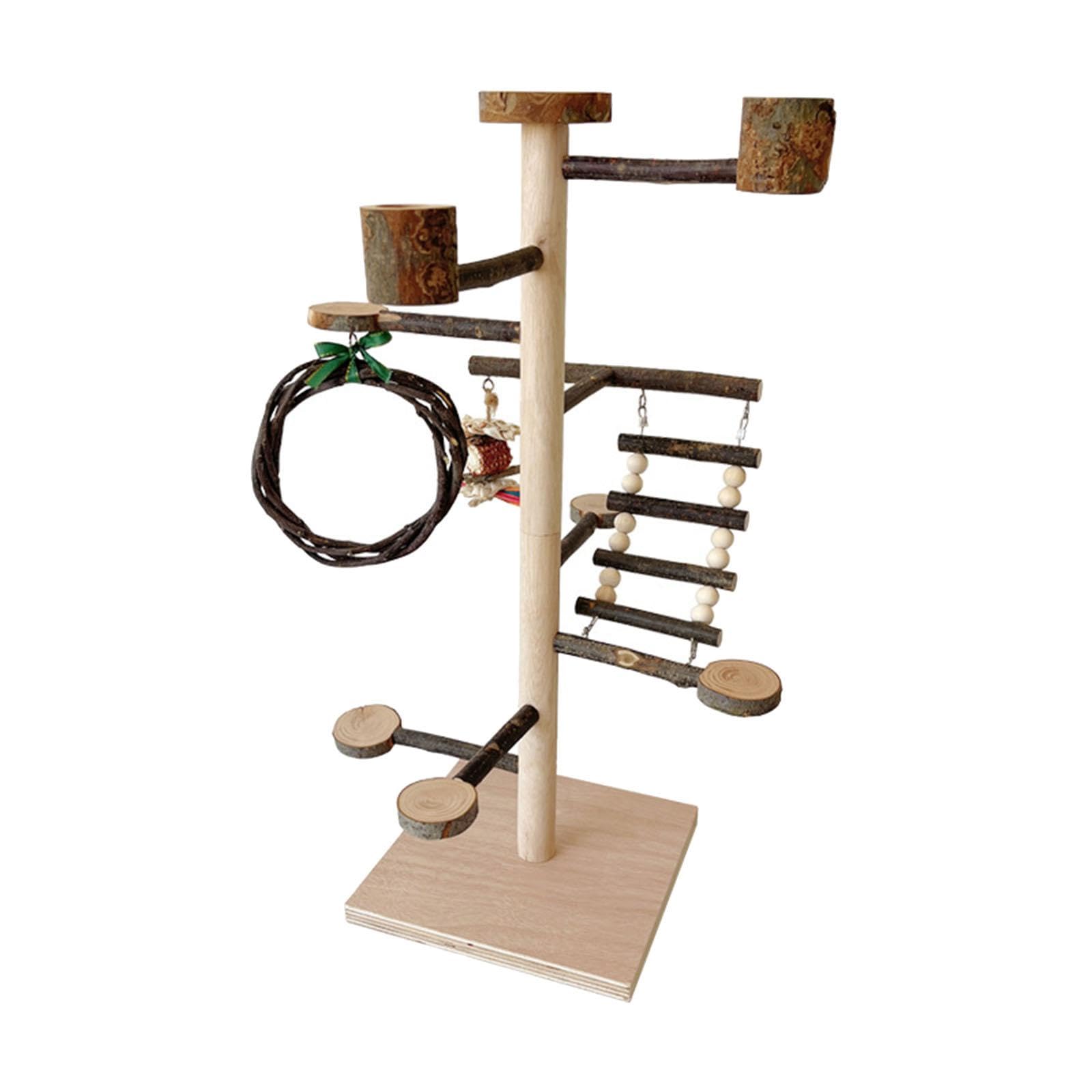 Whtkoph Bird Perch Rack Training Toy Desktop Stand Drinking Cockatoos Desktop Holder