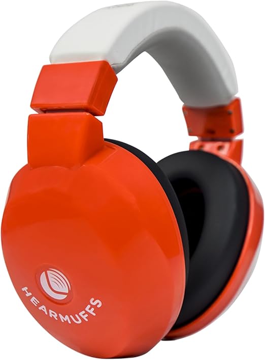 Lucid Audio HearMuffs Kids Hearing Protection Red/White (Over-the-ear Sound Protection Ear Muffs Ages 5+)