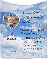 Vista 72 de Custom Memorial Blankets with Photo to Your Loved One's Memory, Memory Lane in Loving Memory Photo Blanket to Remind You of Your Beloved Ones 40x50