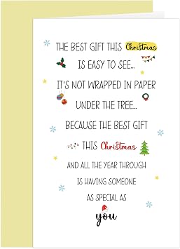 Romantic Christmas Card, Cute Xmas Poem Card for Him Her Friend, Special Merry Christmas Gift Idea for Husband Wife