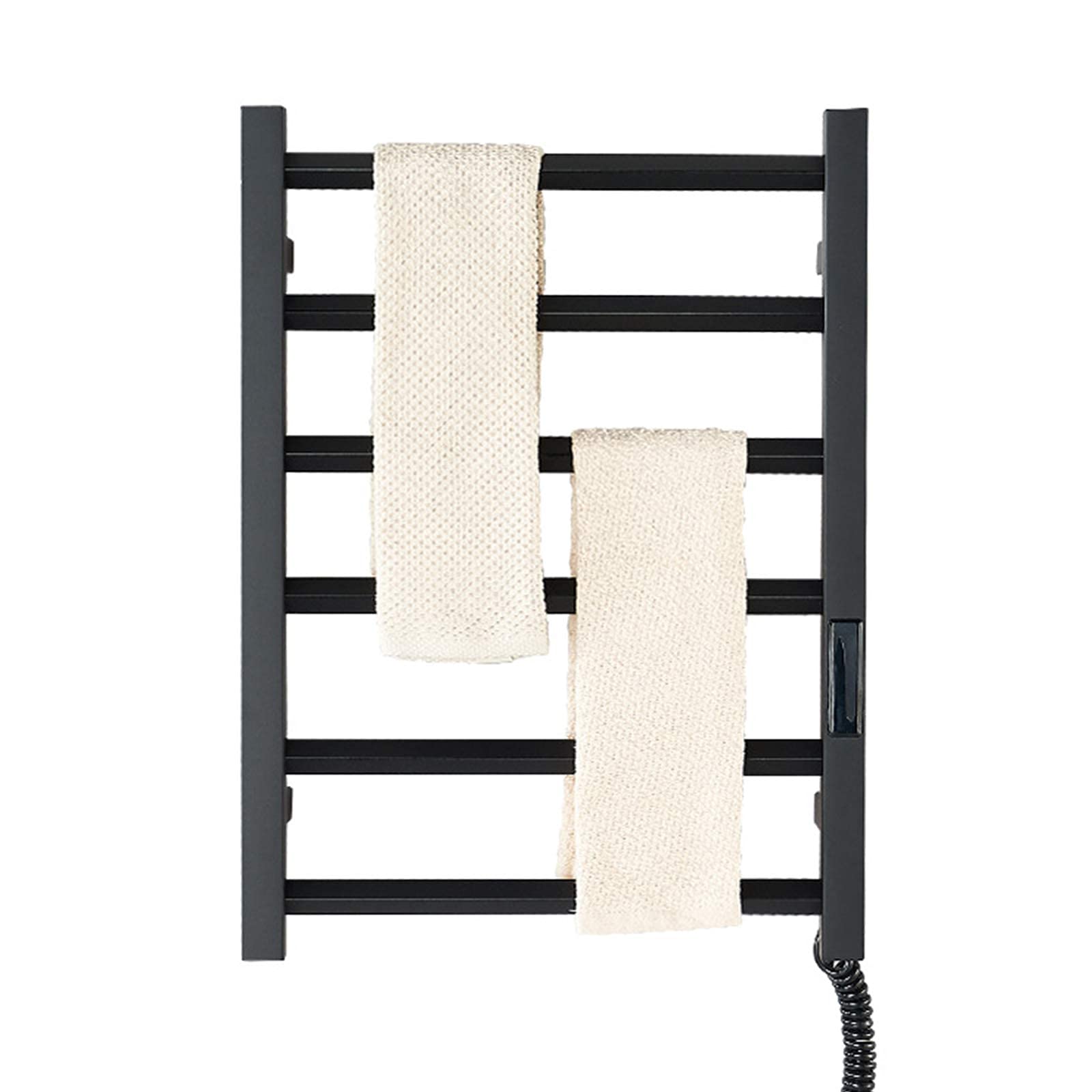 Towel Warmer Smart Touch Screen Electric Heated Towel Rack with Timer 304 Stainless Steel Temperature Control Wall Mounted Electric Heated Towel Rail Towel Dryer for Bathroom Plu (Hardwired)