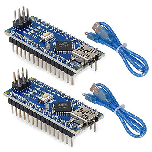 2pcs Na no V3.0,ATmega328P Microcontroller Board,Na no Board CH340G Chip 5V 16MHz with 2pcs 245mm USB Cable, Compatible with Arduino Na no V3.0 for Arduino
