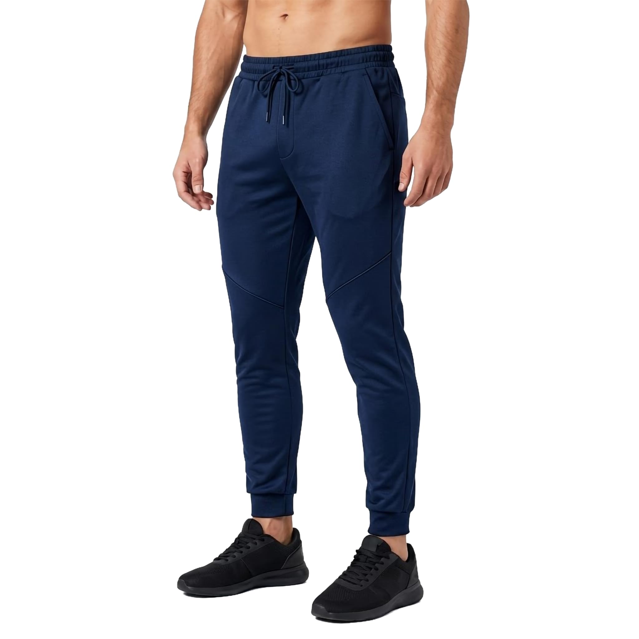 Sixsigma Sports Men's Navy Tracksuit Bottoms Pants Trousers - Quick Dry Tracksuit Bottoms For Joggers, Sports, Gym & Running For With Two Side Zip Pockets (, Small)