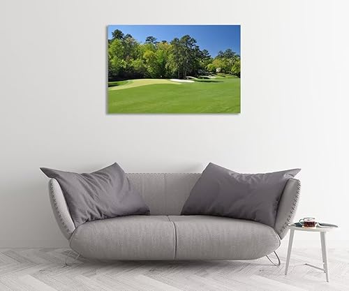 Vista 270 de chenchenArt Arte de pared de campo de golf de Estados Unidos, TPC, Sawgrass Golf Course, impresiones en lienzo, decoración de pared de golf para Rojo