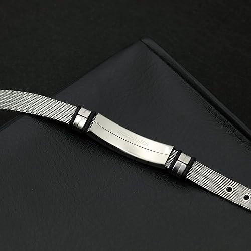 Miniatura 7 de 2024 upgraded Mens bracelet,Black bracelets for men,Stylish Adjustable Cross Stainless Steel Mesh Chain Wrist Band men's jewelry braclets for