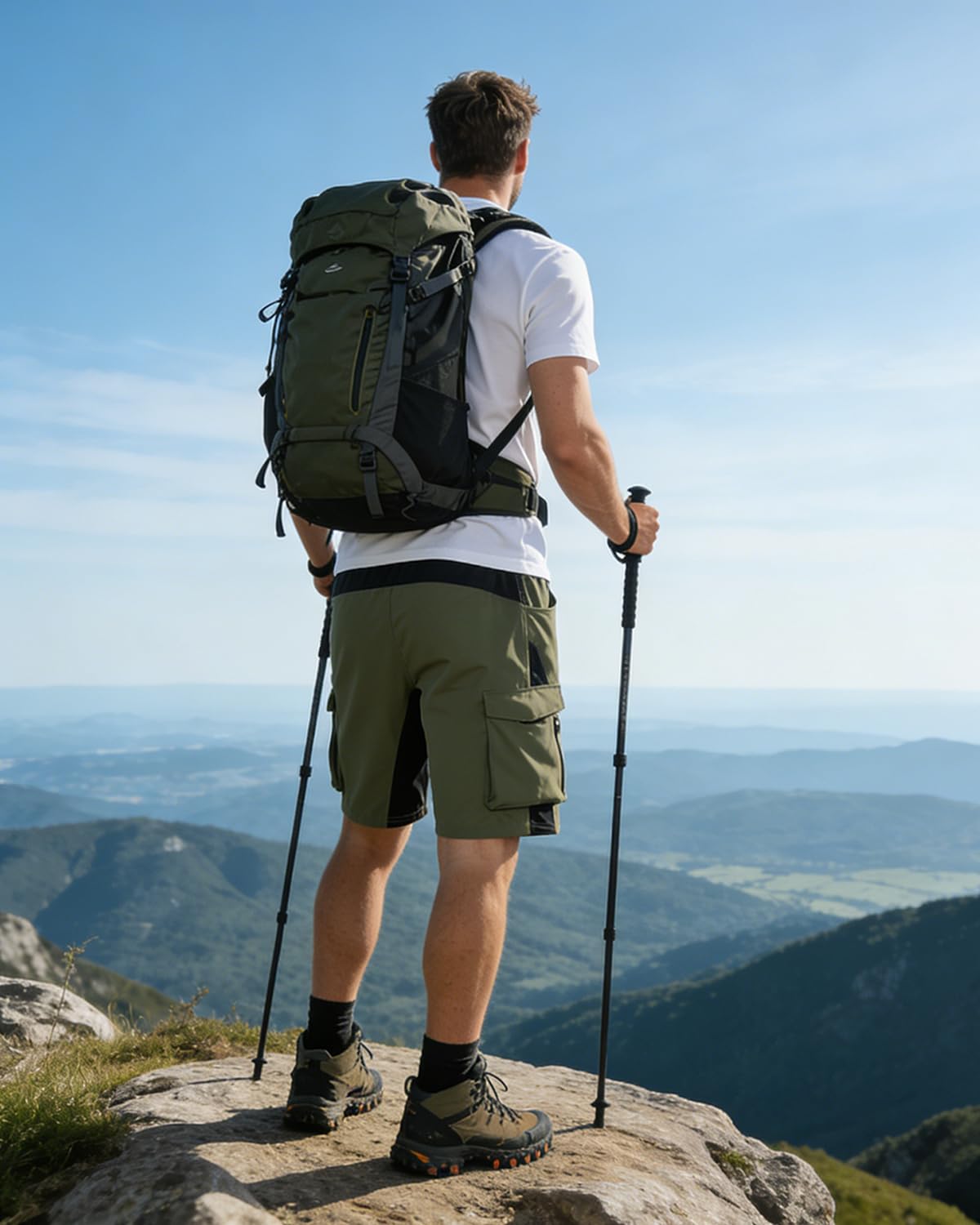 VAYAGER Short Cargo de Randonnée pour Homme, Léger et à Séchage Rapide avec Poches pour Pêche et Camping