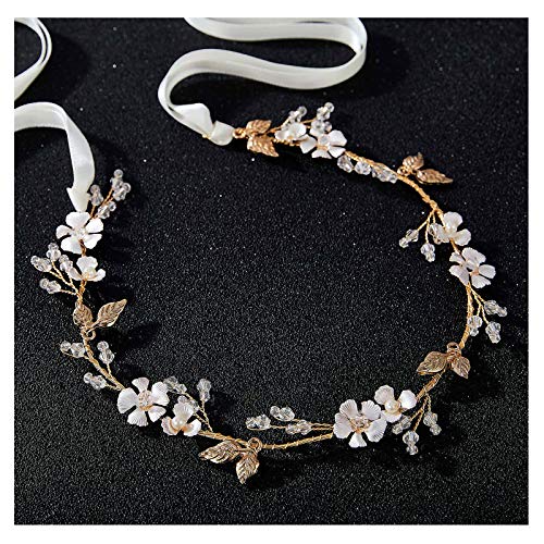 SWEETV Handmade Wedding Headband Flower-Leaf...