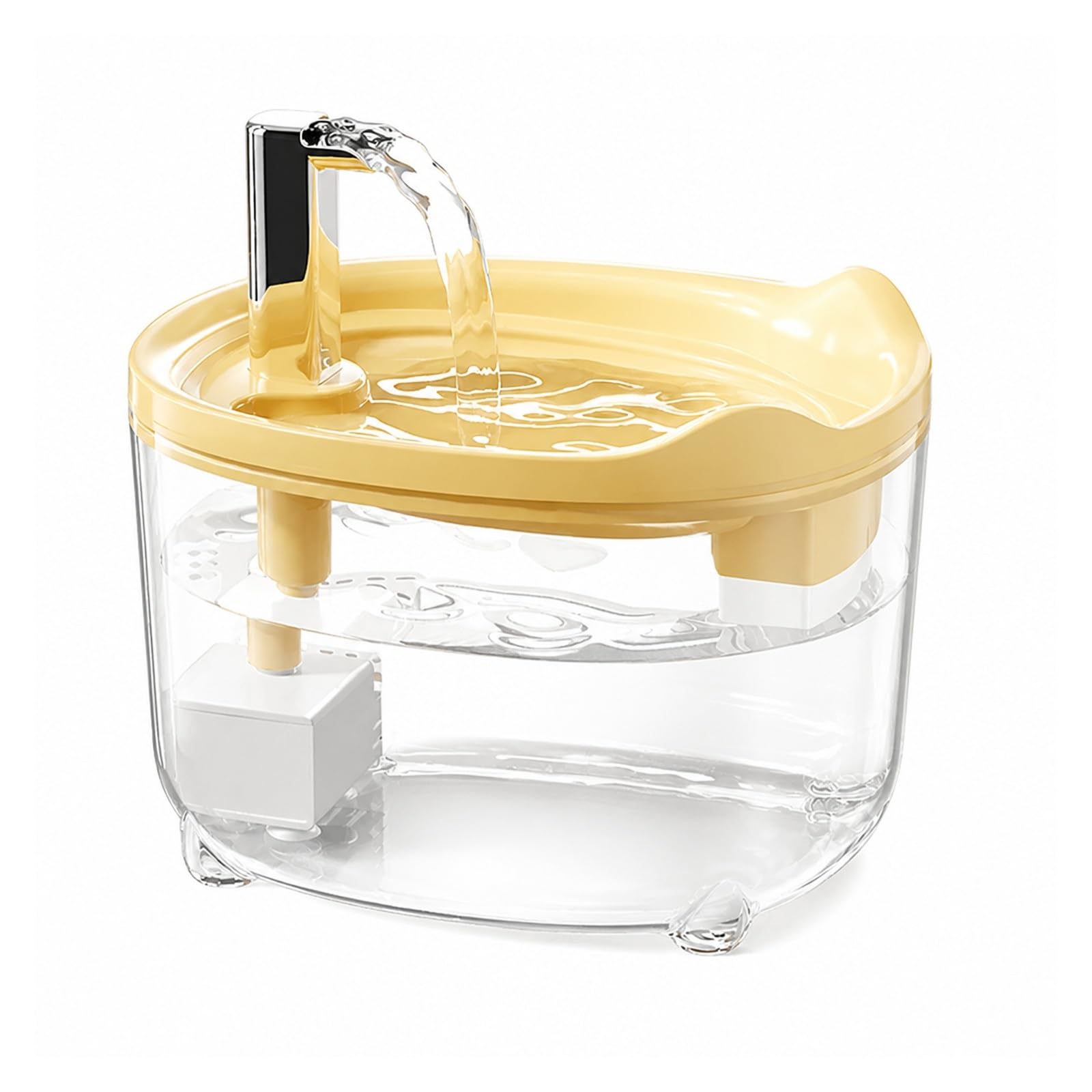 Dispensadores de Agua para Mascotas, Fuente de Agua automática para Gatos(Yellow)