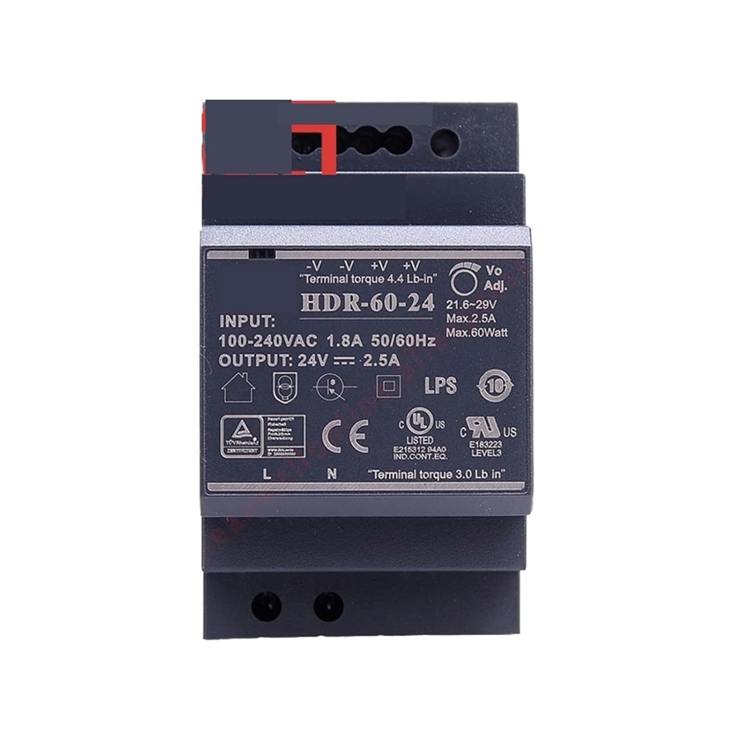 AC to DC SMPS 5V/12V/24V Power Supply HDR-15/30/60/100/100N/150 LED DC Switching Power Supply 1Pcs(5V,HDR-100N)