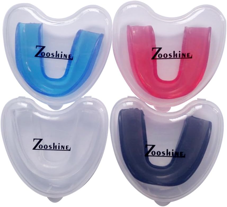 Zooshine 4 Sets Moldable Mouth Guards Box Package for Basketball,Boxing,Taekwondo,Football,Kickboxing - BPA Free Medical Silicone Material