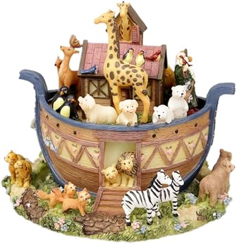 LOVE FOR YOU Gift Wrapped Music Box Noahs Ark Christian Bible Stories for Woman and Men Girls Kids Husband Mom Grandmother Home Decorations Christmas Birthday Presents Gifts