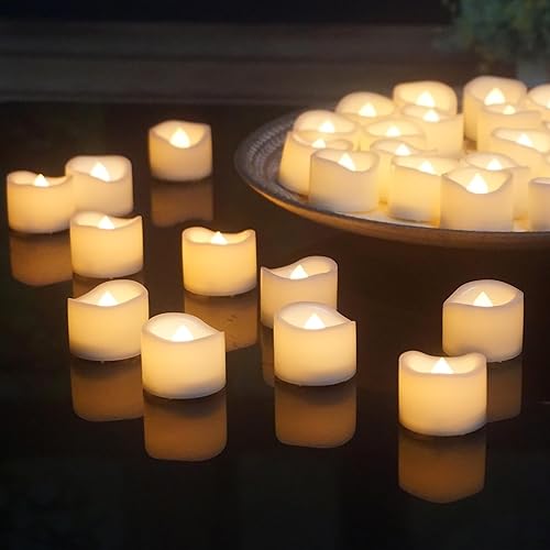 Miniatura 5 de iZAN 24 velas LED sin llama, funciona con pilas, velas votivas pequeñas eléctricas parpadeantes falsas para decoración de bodas, fiestas, decoración
