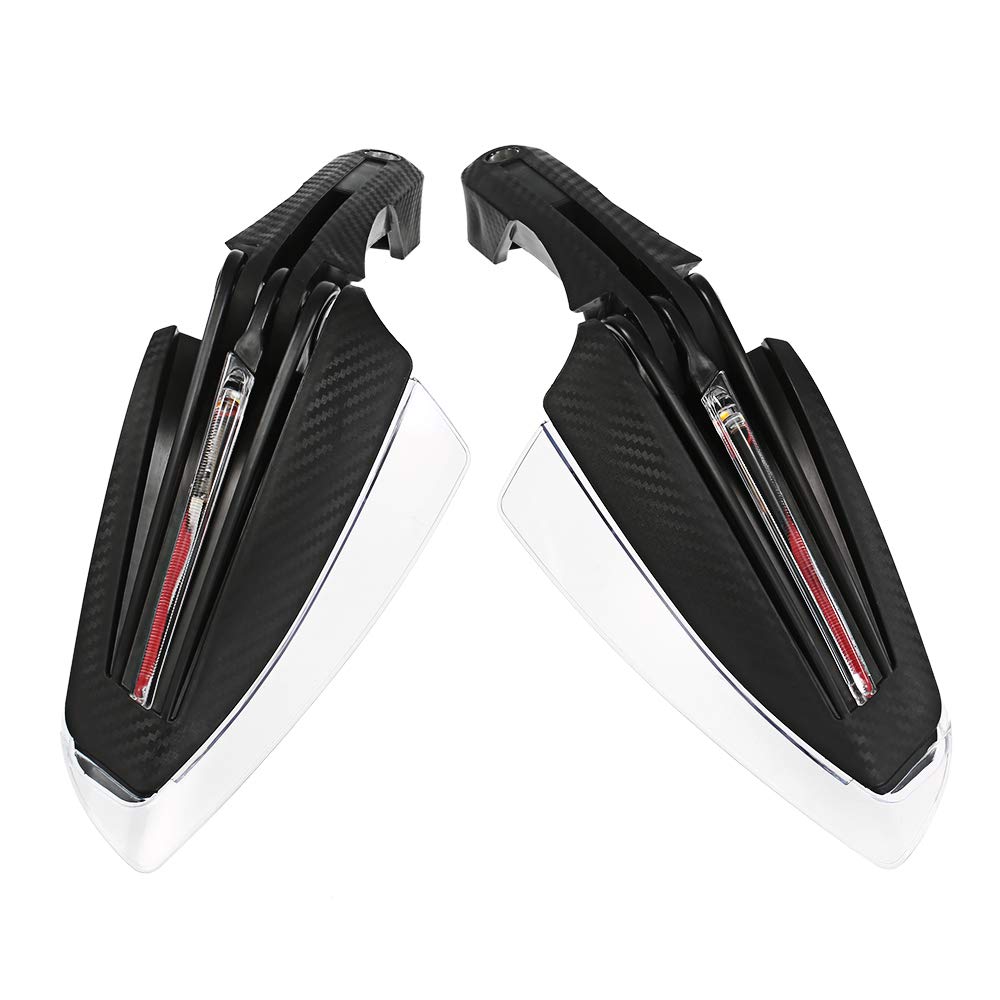 Paramani per Moto con Luci LED Indicatori di Direzione Protezione Manubrio Hand Brush Guards Sicurezza Notturna e Design Aerodinamico