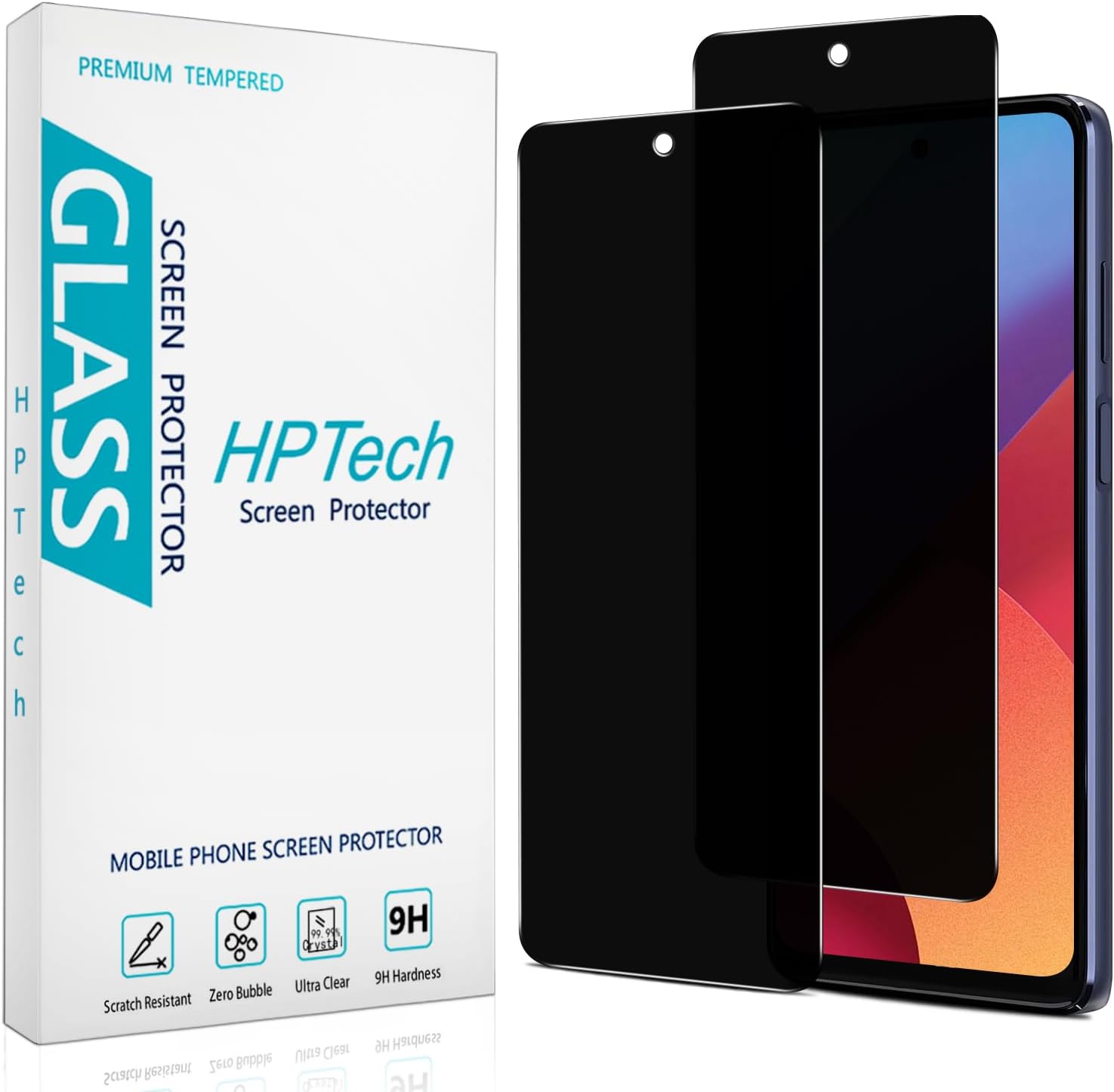 HPTech 2 Pack Privacy Screen Protector for Motorola Moto G Stylus 5G (2022) Anti Spy Tempered Glass, Bubble Free, Case Friendly HPTech 2 Pack Privacy Screen Protector for Motorola Moto G Stylus 5G (2022) Anti Spy Tempered Glass, Bubble Free, Case Friendly