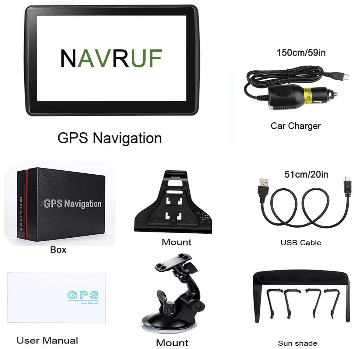 Buy Car GPS Navigator, 7 Inch Car GPS Navigation System 8GB Voice