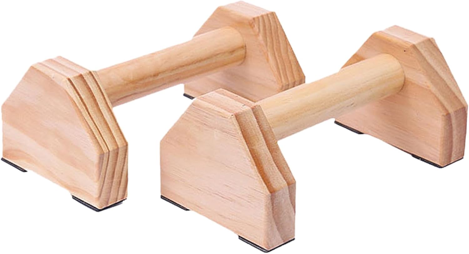 Solid Wood Push-up Bracket for Home Fitness Non-slip Calisthenics Bars with Cushioning Effect Wrist-friendly Design Enhances Range of Motion for Strength Training