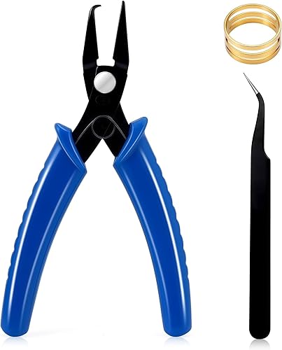 Miniatura 8 de 5 alicates de joyería, alicates para hacer joyas, herramientas con alicates de punta de aguja, alicates de punta redonda, alicates de nariz de