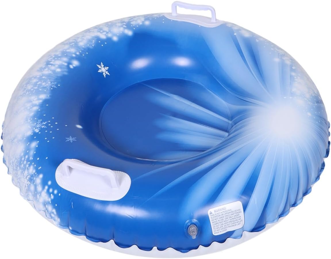 Kisangel Inflatable Snow Tube for PVC Heavy Duty Snow Sled with Handles Winter Outdoor Sledding Sturdy Inflatable Sledding Tire for Boys