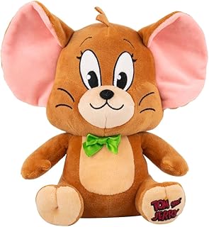 Warner Bros. Discovery Tom and Jerry, 8-Inch Jerry Plush - Super-Soft and Huggable Plush Toy - Official Licensed Plush - for All Ages