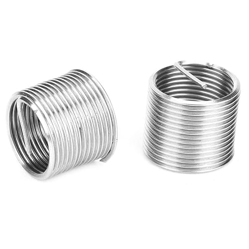 Miniatura 8 de Kit de herramientas de reparación de roscas, 10 piezas M18x1.0.197 in acero inoxidable torcido, llave roscada, herramienta de inserción para