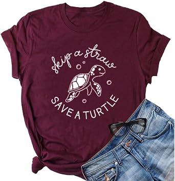 YourTops Women Turtle Graphic Cute T-Shirt