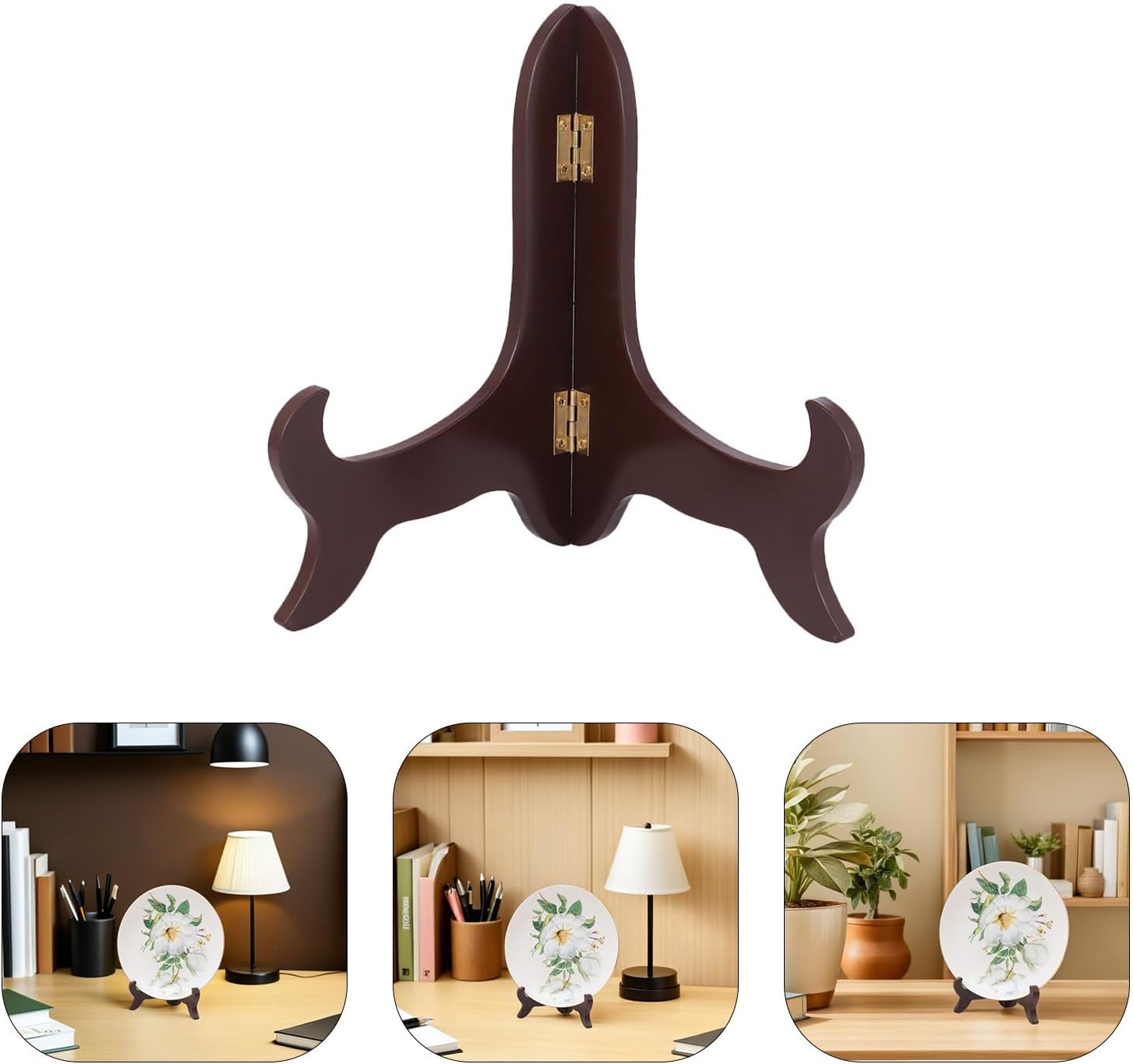 2pcs Wooden Mini Plate Holder Foldable Easel for Display