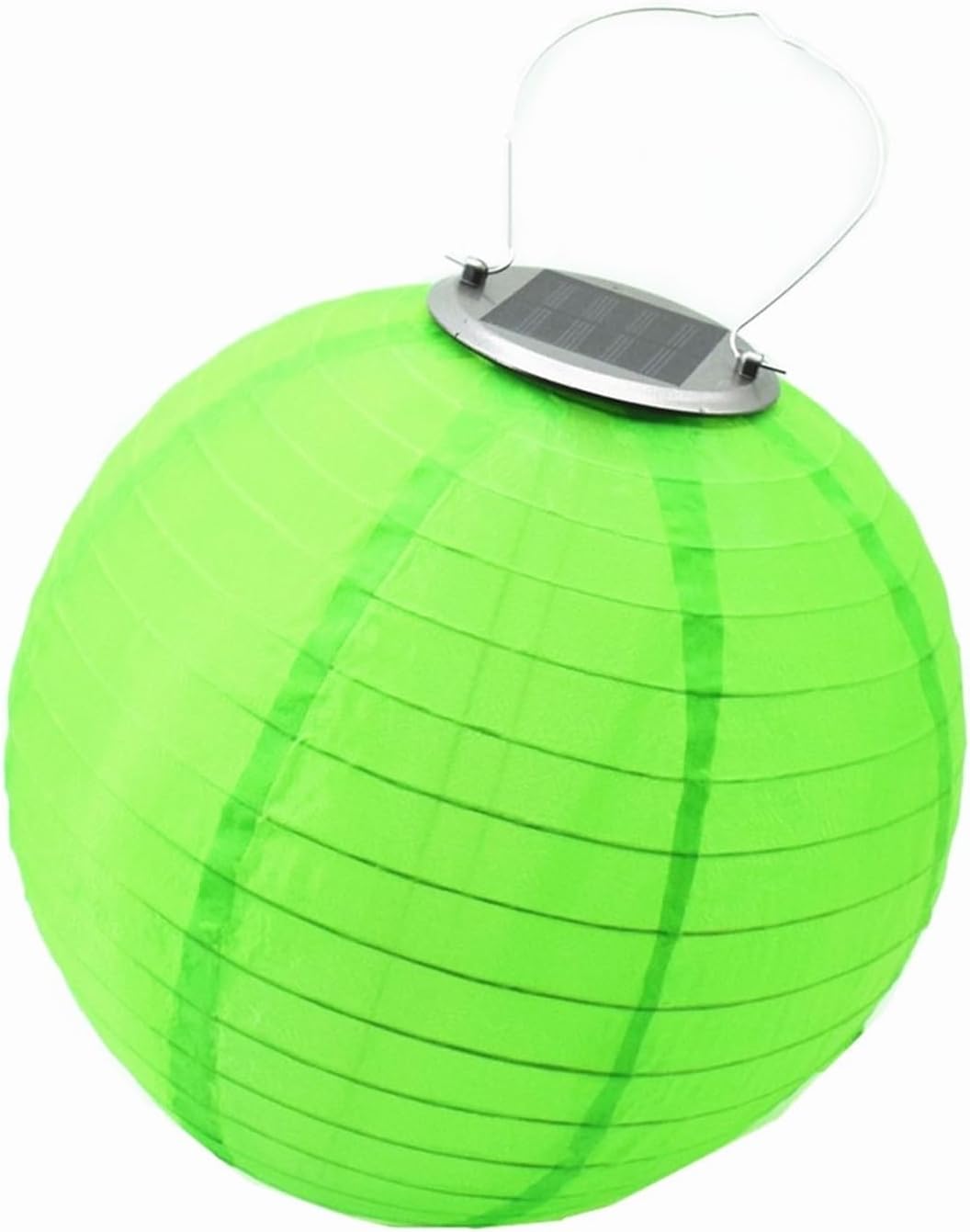 12 inch LED Solar Light Lantern Hanging Ball Nylon Fairy Lights for Decoration Wedding With Battery(Green1)