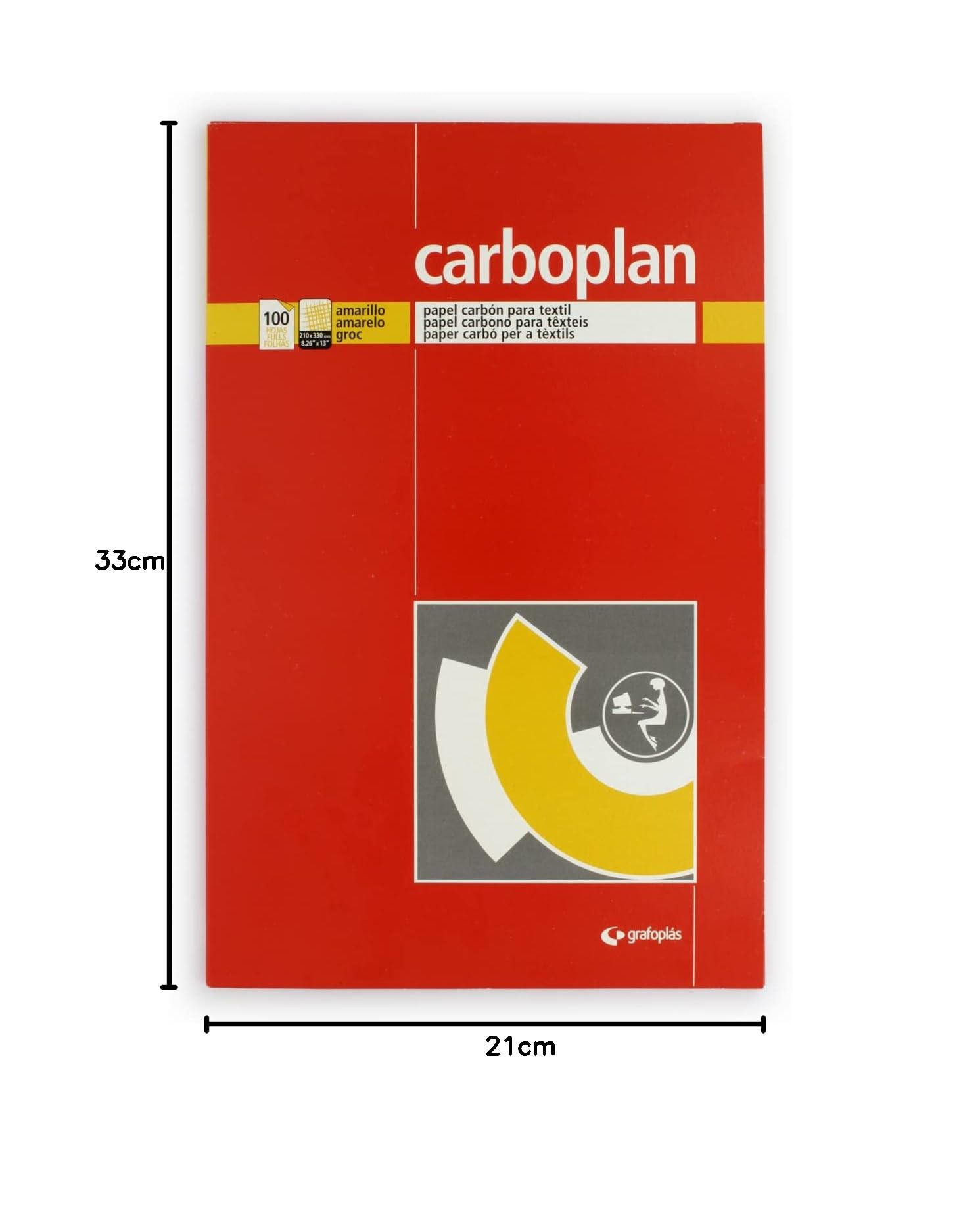 Grafoplas Carboplan Paquet de 100 feuilles de papier calque Jaune 210 x 330 mm