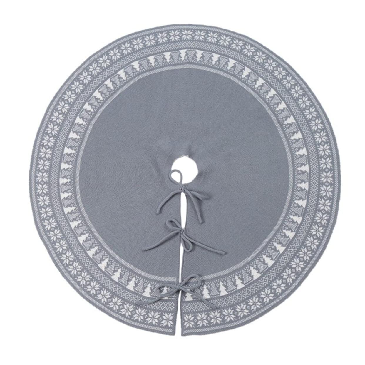 Anneome 1pezzi Grembiule Per Albero Di Natale in Maglia Gonna Per Albero Di Natale Tappeto Decorativo Natalizio Elementi Festivi Doppia Funzione Come Gonna o Scialle