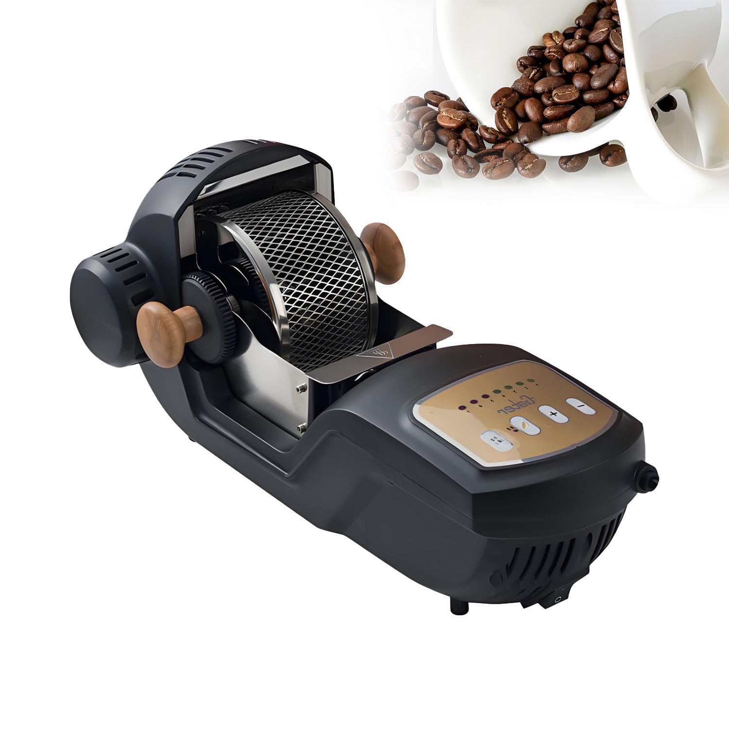 AiODiO 1500w Electric Automatic Bean Machine，Hot Air Coffee Roaster,with LED Control Panel,7-Level Adjustable Roast,130-300g Capacity， for Home Roasting Enthusiasts
