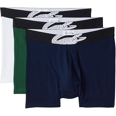 Lacoste 3-pack Crocodile Logo Boxer Briefs green/white/navy blue