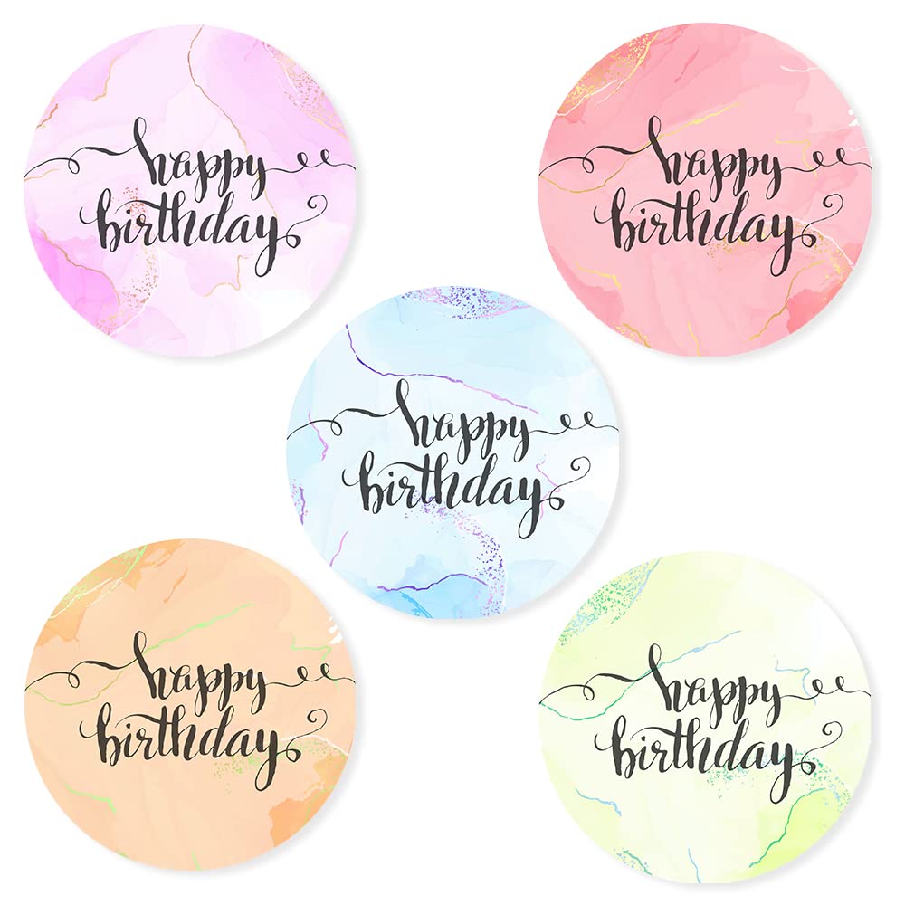 Packwith Colour Hbd Pack Of 40 Colorful Birthday Stickers For Children (30 Mm) Self Adhesive Waterproof Happy Birthday Stickers For Card Making, Gifts Packwith®