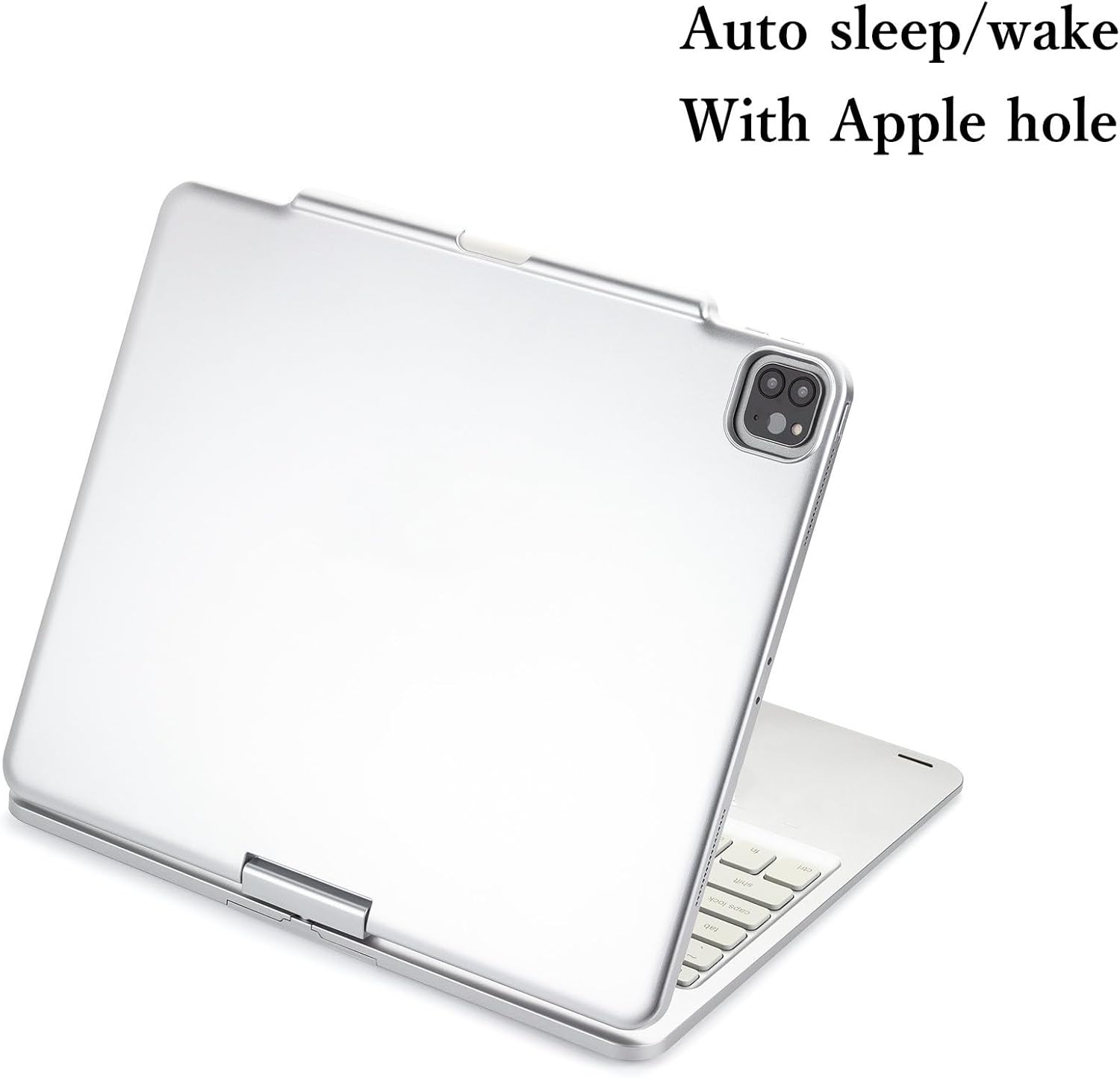 360° Rotatable Keyboard for iPad Pro 13 inch (M5/M4)/ iPad Air 13 inch (M3/M2)/ iPad Pro 12.9" 6th/5th/4th/3rd Generation Backlight Trackpad Foldable Integrated Keyboard Case Cover (Silver)