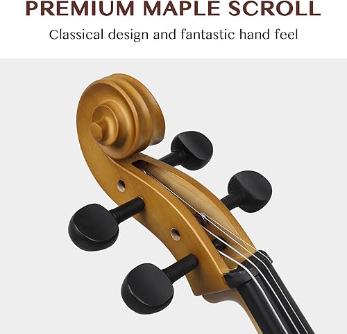 Miniatura 38 de Ktaxon Violonchelo de tamaño completo, violonchelo para principiantes 4/4, kit de violonchelo acústico con bolsa portátil, arco, puente, colofonia