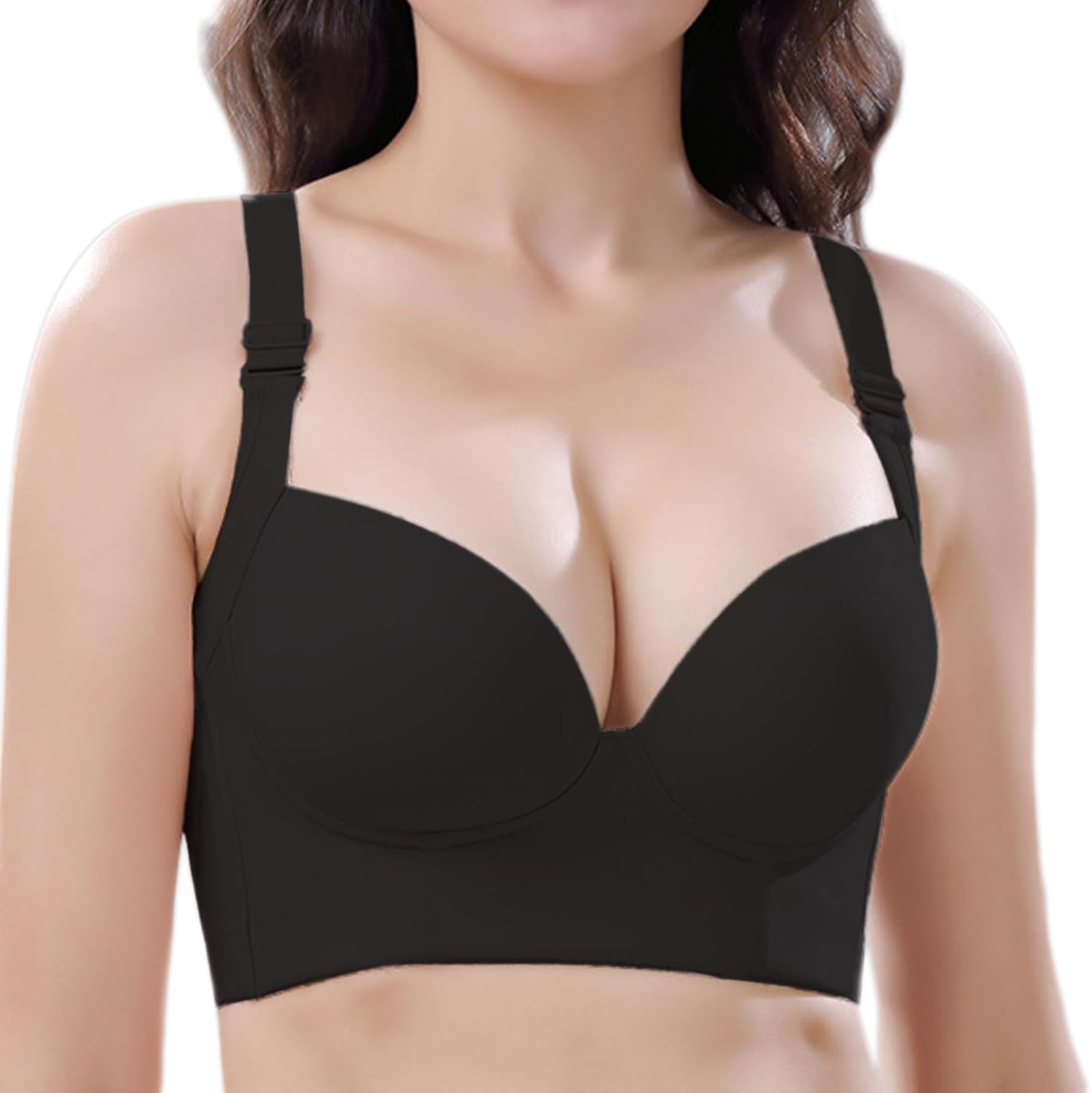 Shapewear Full Coverage Bras for Women: Back Fat Smoothing Push-Up Bra, Plus Size Deep Cup Sports Bra with High Support