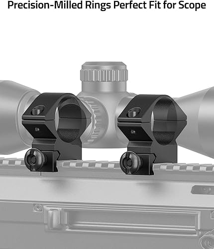 Vista 16 de CVLIFE Anillos de alcance de 1 pulgada - Montaje de alcance para rieles de cola de milano y Picatinny - 2 piezas Negro