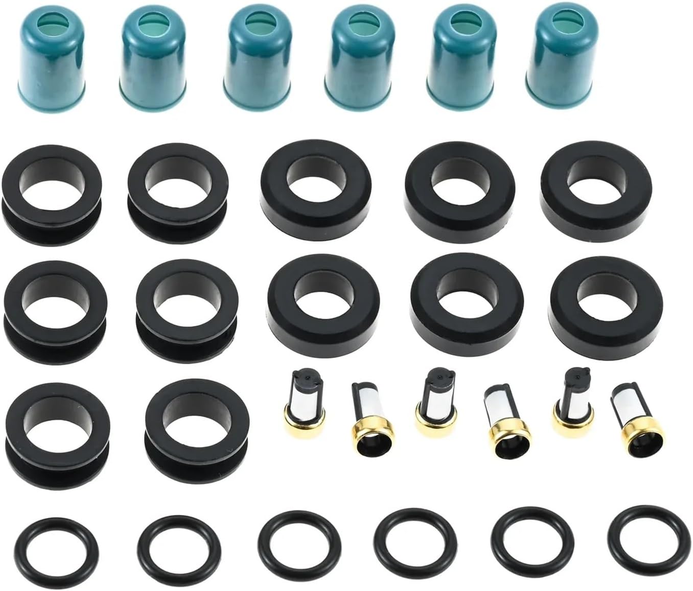 Rubber Car Fuel Injector Repair Seal Rebuild Kit for Toyota Truck 4 Runner 3VZE 3.0L 1988-1995 Replaces 4-319 4319