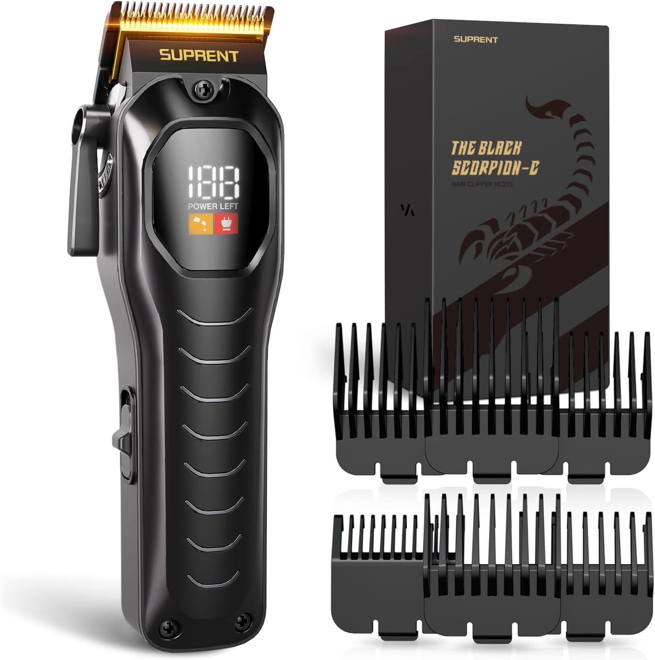 Mens Hair Clipper - Rechargeable Hair Cutting Kits with LED Display, Cordless Hair Clipper for Home Use & Barbers