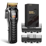 SUPRENT Mens Hair Clipper-Rechargeable Hair Cutting Kits with LED Display&comma; Cordless Hair Clipper for Home Use & Barbers &lpar;Black&rpar;