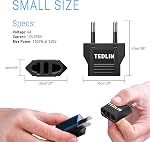 6 Pack of US/CA to EU European Plug Travel Power Plug Adapter Universal Power Jack Wall Plug Converter Input USA/Canada to Europe/Asia Socket (Black)
