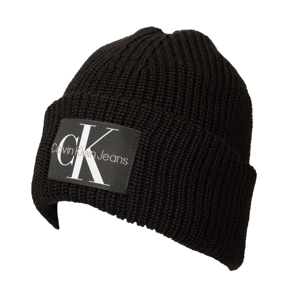 Calvin Klein Jeans Cappello Cuffia CK Berretto con Risvolto Foderato Misto Lana con Logo Articolo ZM0ZM02442