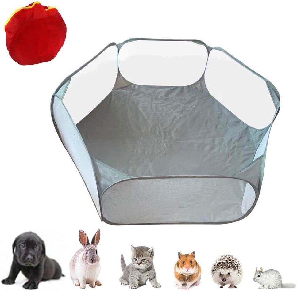 Small Pet Playpen, Hamster Play Pen, Reptiles Cage Tent, Outdoor/Indoor Small Pet Portable Yard Fence for Guinea Pig Rabbits Hamster Chinchillas Hedgehogs Cats