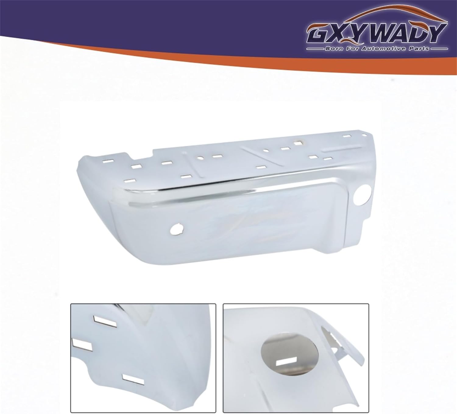 GXYWADY Chrome Rear Bumper End Left Right Side Bumper Face Bar Replacement for F250 F350 2008 2009 2010 2011 2012 2013 2014 2015 2016 with Park Assist Sensors Hole Replacement for FO1104121 FO1105121