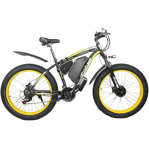 26" Fat Tire Electric Bike GF700,1000W Dual Motor 48V 17.5AH Electric Mountain Bike 31 MPH Dirt Ebike for Adults Shimano 7-Speed 3 Riding Modes