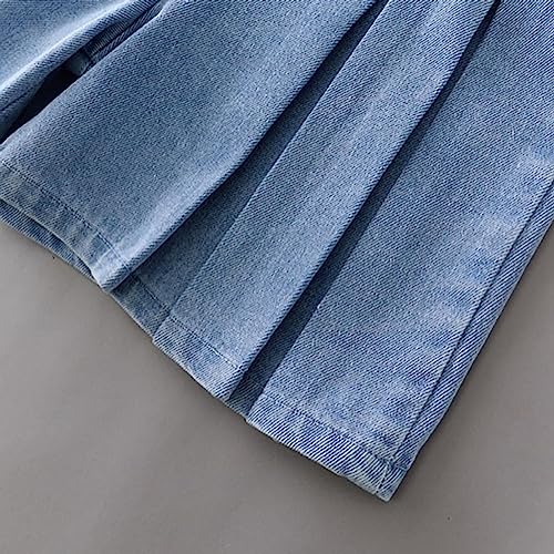 Shorts de futebol para meninas, decoração de flores, bainha com babados, jeans, plissado, casual, ro
