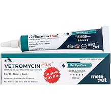 Vetromycin Plus Pet Eye Cream Health for Dogs, Cats, Cattle, Sheep, Horse, Bird 0.35 oz / 10 gr, 1 Tube