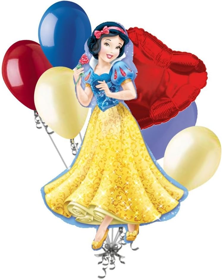 7 pc Disney Princess Snow White Balloon Bouquet Happy Birthday Snowwhite