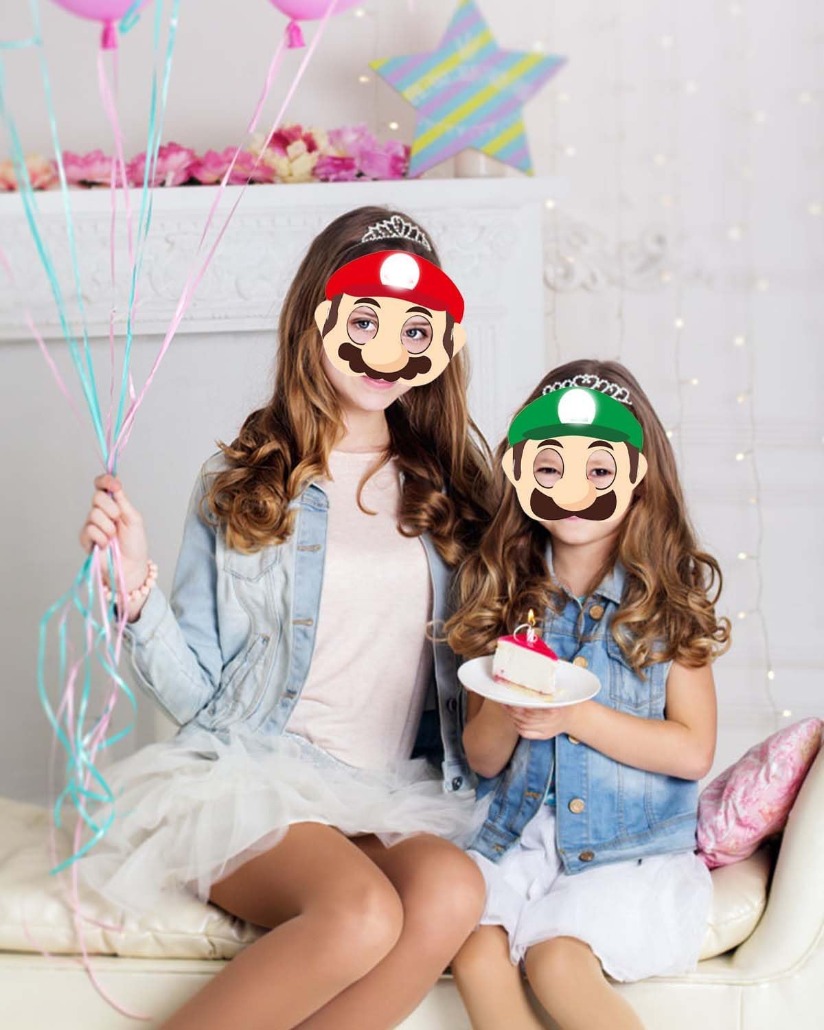 Jolbndcv 12 Pcs Masks, Game Themed Cartoon Role Play Party Favors, Birthday Cosplay Party Masks Halloween Dress Up Supplie