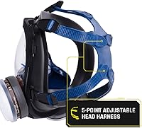 Vista 9 de Parcil Distribution Full Face Respirator Mask with Filters – Durable Full Face Respirator Mask, Bayonet Filter Compatible