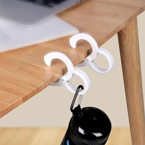 FYY Ganchos en S para colgar, paquete de 10 ganchos en S de plástico resistentes con hebilla ajustable de seguridad, gancho anticaídas para colgar